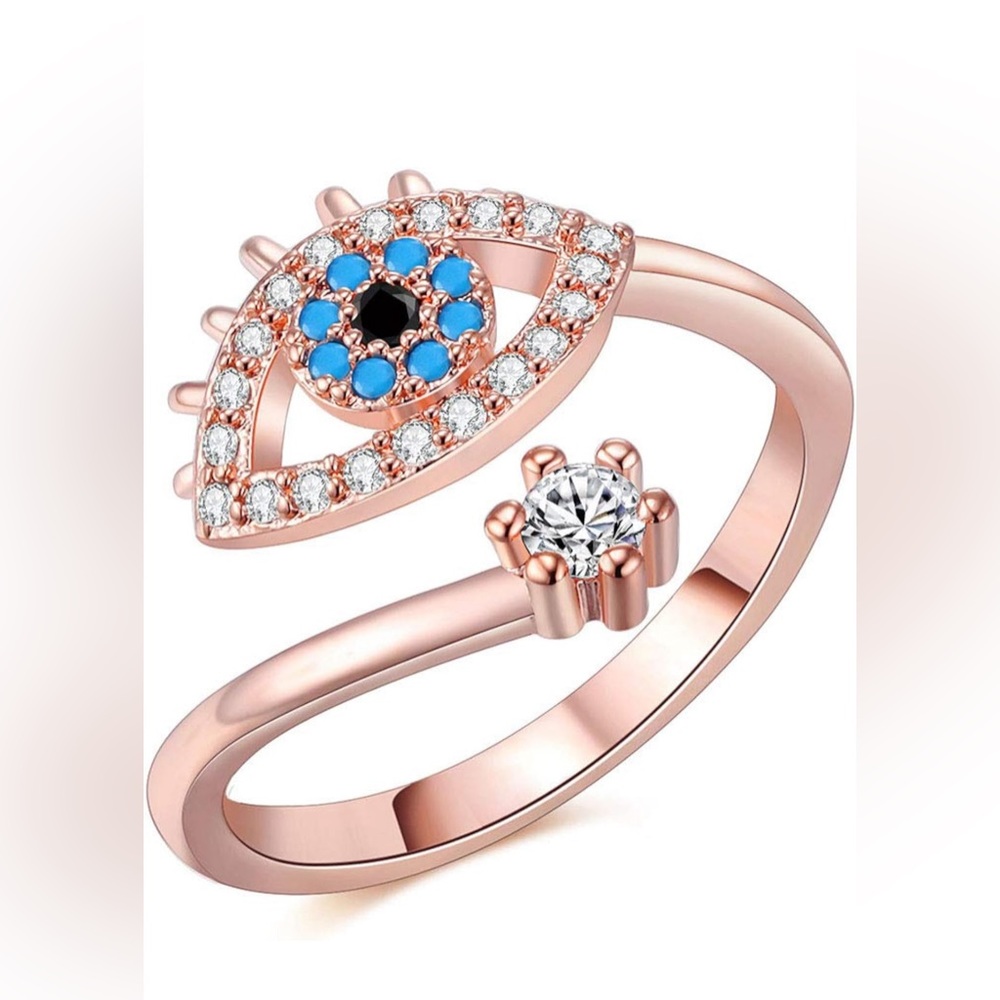 New Rose Gold Plated Evil Eye Ring